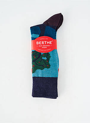 Chaussettes coutures renforcées bleu BERTHE AUX GRANDS PIEDS femme