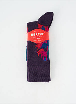 Chaussettes coutures renforcées violet BERTHE AUX GRANDS PIEDS femme