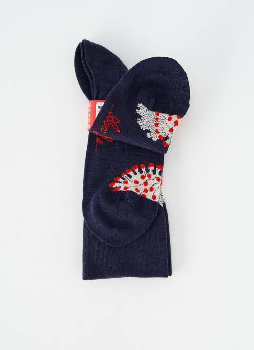 Chaussettes stretch bleu BERTHE AUX GRANDS PIEDS femme