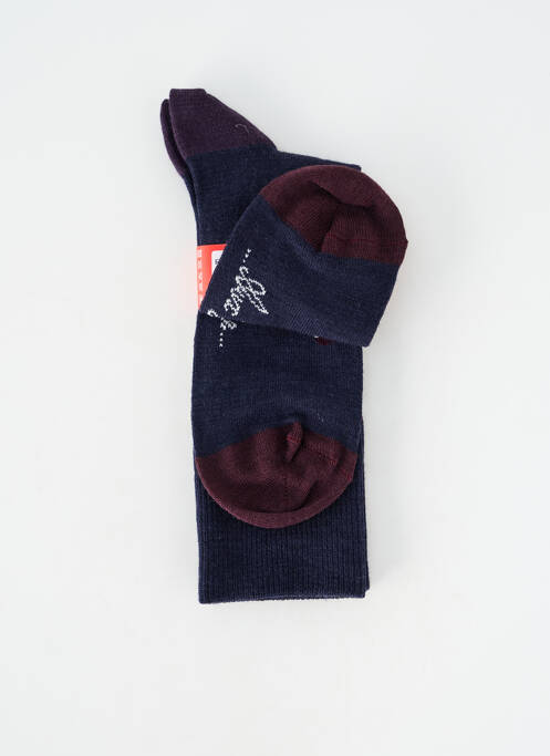 Chaussettes coutures renforcées bleu BERTHE AUX GRANDS PIEDS femme