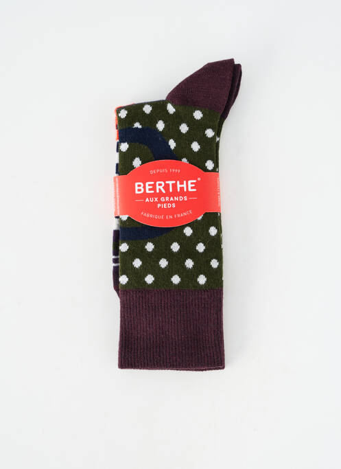 Chaussettes coutures renforcées vert BERTHE AUX GRANDS PIEDS femme