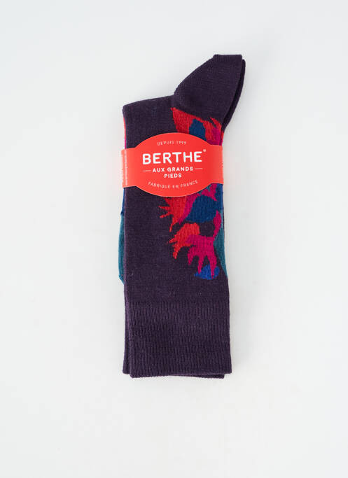 Chaussettes coutures renforcées violet BERTHE AUX GRANDS PIEDS femme