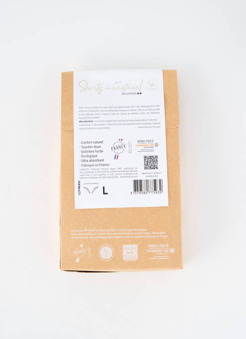 Culotte menstruelle stretch noir ACHEL femme