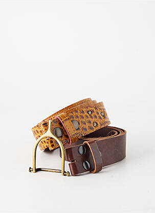 Ceinture tissage effet écaille marron YOLETE femme