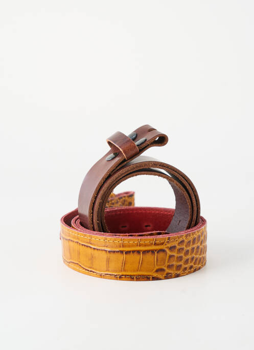Ceinture tissage effet écaille marron YOLETE femme