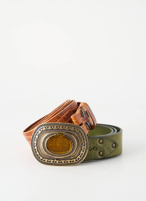 Ceinture fermeture pointe poinçonnée marron YOLETE femme