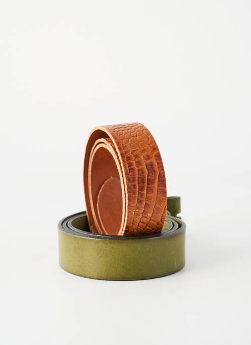 Ceinture fermeture pointe poinçonnée marron YOLETE femme