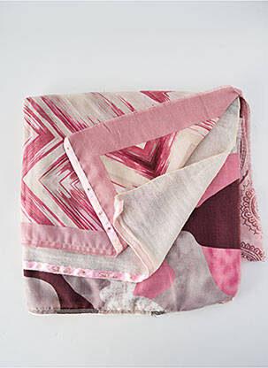 Foulard tissage popeline rose SHANNA femme