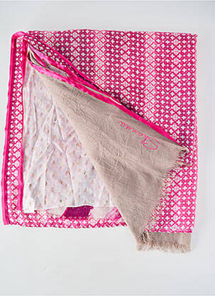 Foulard tissage popeline rose SHANNA femme