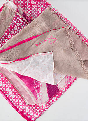 Foulard tissage popeline rose SHANNA femme