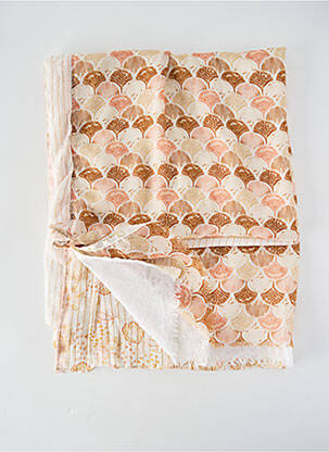 Foulard tissage popeline beige SHANNA femme