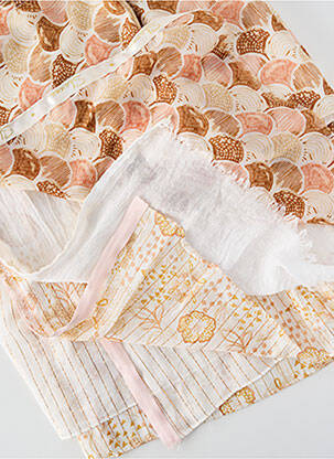 Foulard tissage popeline beige SHANNA femme