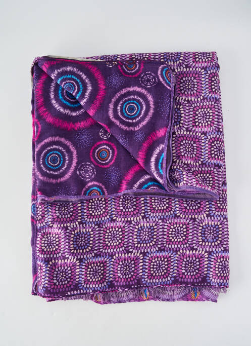 Foulard tissage popeline violet SHANNA femme