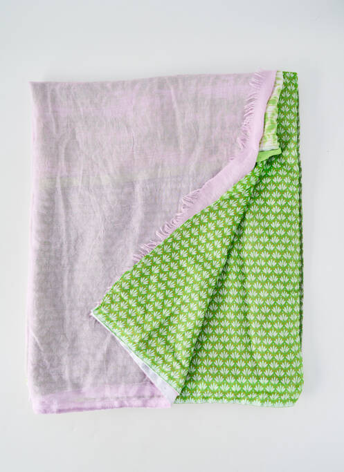 Foulard tissage popeline vert SHANNA femme