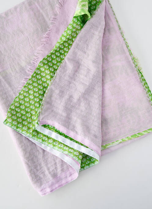 Foulard tissage popeline vert SHANNA femme