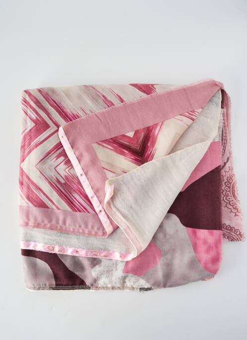 Foulard tissage popeline rose SHANNA femme