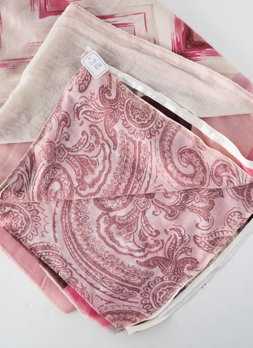 Foulard tissage popeline rose SHANNA femme