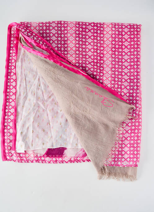 Foulard tissage popeline rose SHANNA femme