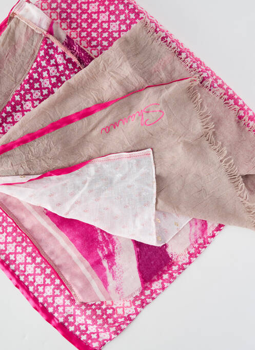Foulard tissage popeline rose SHANNA femme