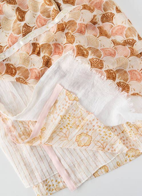 Foulard tissage popeline beige SHANNA femme