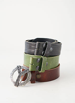 Ceinture tissage simili-cuir vert YOLETE femme