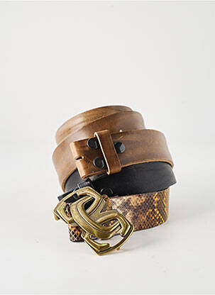 Ceinture tissage effet écaille marron YOLETE femme