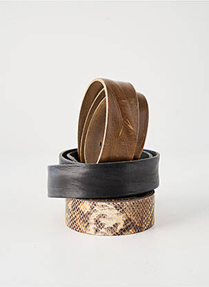 Ceinture tissage effet écaille marron YOLETE femme