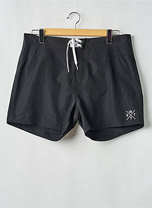 Short de bain effet matière satinée noir WATTS homme