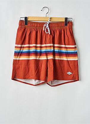 Short de bain effet matière satinée marron BARTS homme