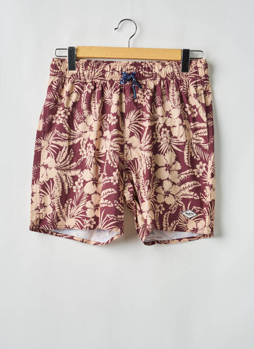 Short de bain effet matière satinée beige BARTS homme