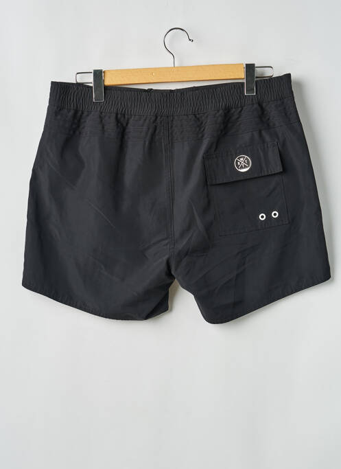 Short de bain effet matière satinée noir WATTS homme