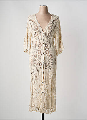 Robe de plage coupe cintrée beige LAGON BLEU femme