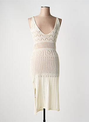 Robe de plage coupe cintrée beige PALME femme