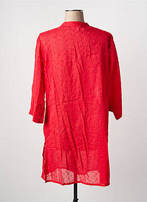 Robe de plage col v rouge LAGON BLEU femme