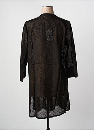 Robe de plage col v noir LAGON BLEU femme