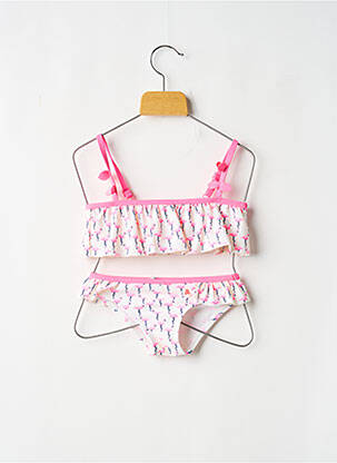 Maillot de bain 2 pièces stretch blanc LULU CASTAGNETTE fille