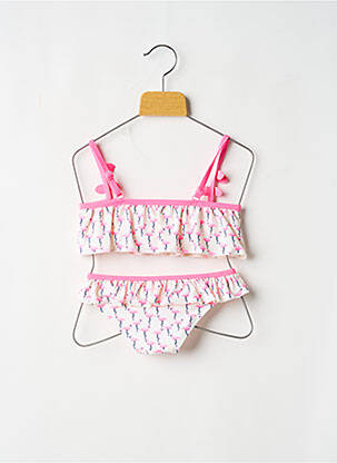 Maillot de bain 2 pièces stretch blanc LULU CASTAGNETTE fille