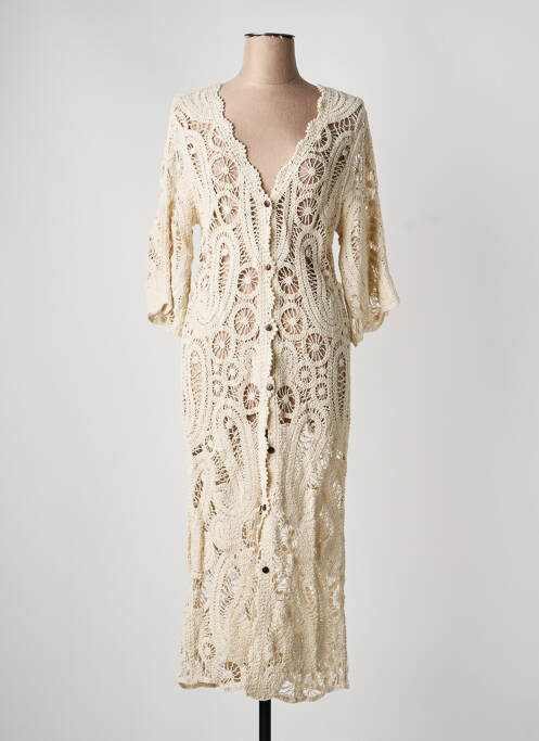 Robe de plage coupe cintrée beige LAGON BLEU femme