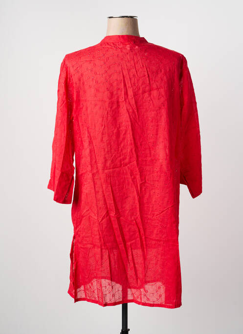 Robe de plage col v rouge LAGON BLEU femme