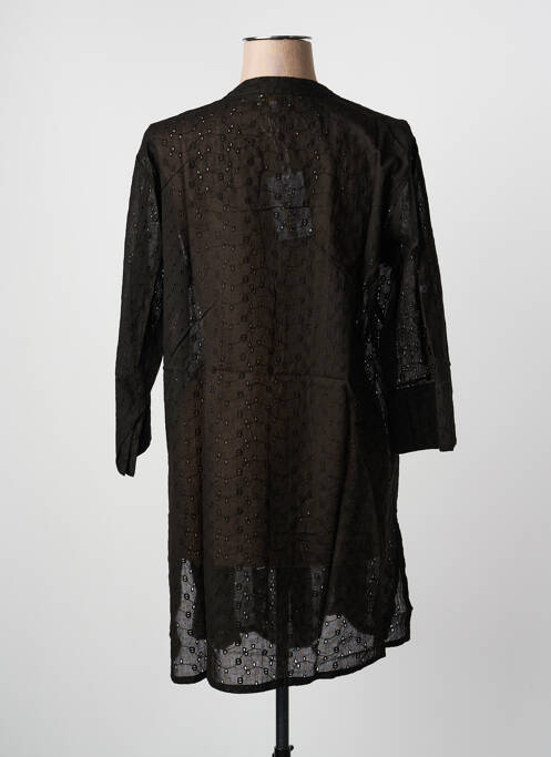 Robe de plage col v noir LAGON BLEU femme