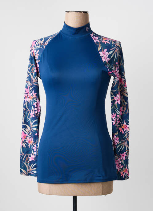 Top de bain imprimé fantaisie bleu OLYMPIA femme