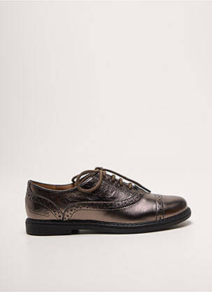 Derbies tissage satiné talon bas argent POM D'API fille