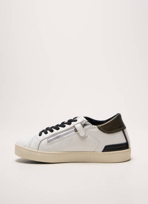 Baskets tissage satiné bout rond blanc DATE garcon