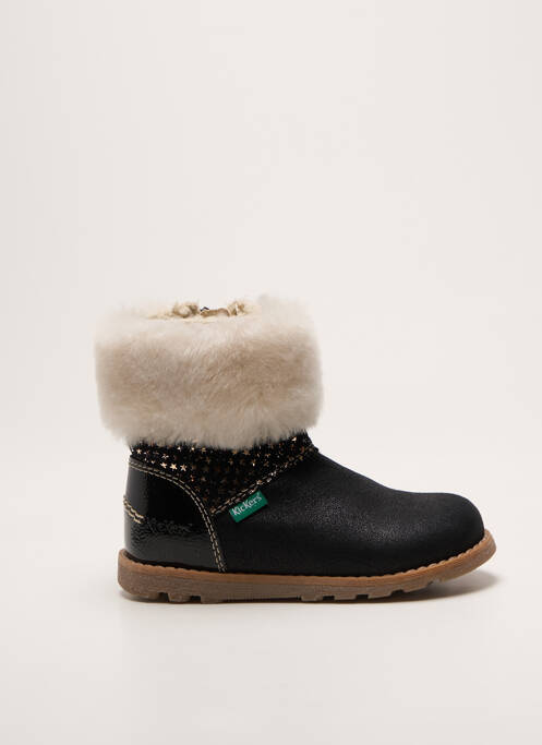 Bottines/boots tissage satiné bout rond noir KICKERS fille