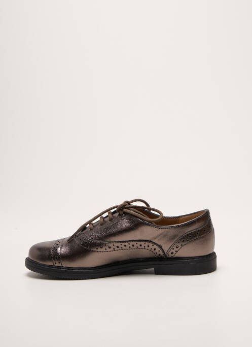 Derbies tissage satiné talon bas argent POM D'API fille