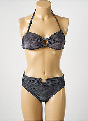 Maillot de bain 2 pièces stretch haut bandeau noir ADMAS femme