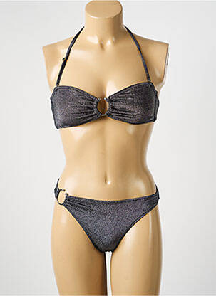 Maillot de bain 2 pièces stretch haut bandeau noir ADMAS femme