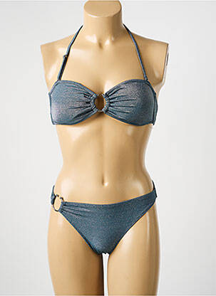 Maillot de bain 2 pièces stretch haut bandeau vert ADMAS femme