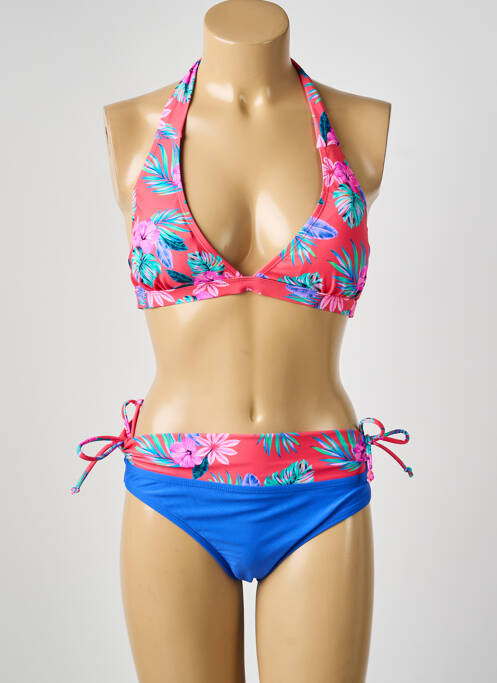 Maillot de bain 2 pièces stretch haut triangles bleu SUN PROJECT femme