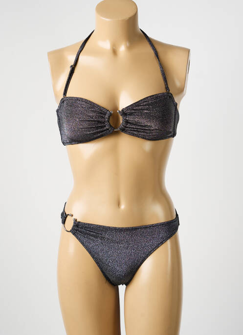 Maillot de bain 2 pièces stretch haut bandeau noir ADMAS femme